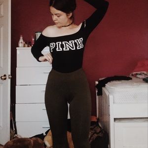 Off the shoulder one piece PINK shirt